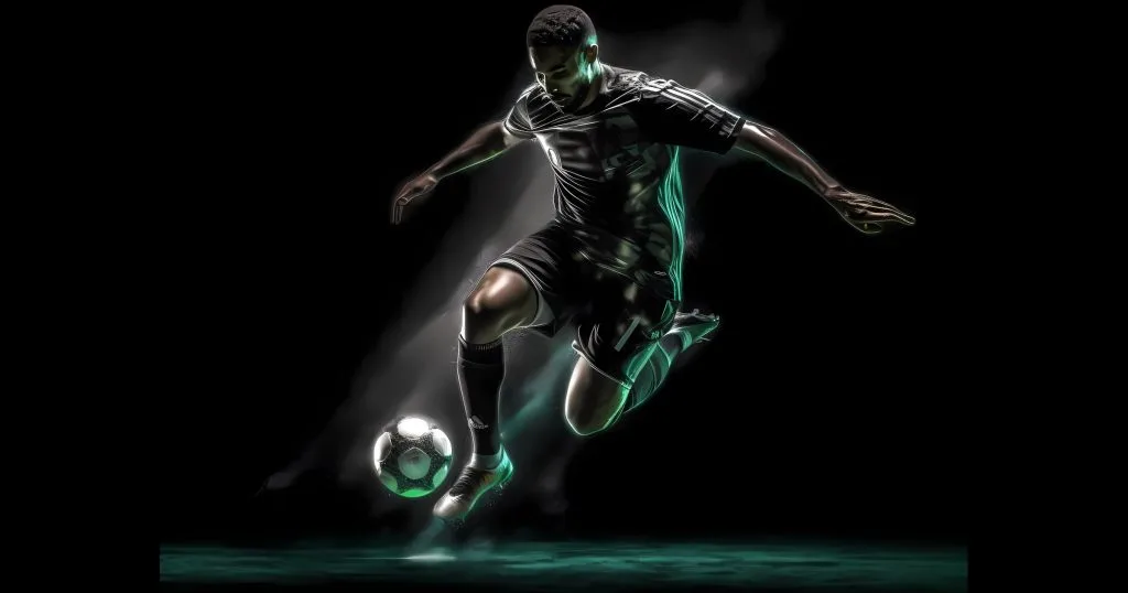 football player in balance